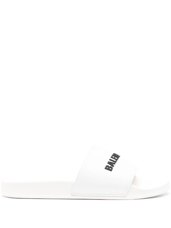 Balenciaga logo-embossed pool slides