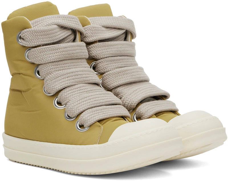 Rick Owen DRKSHDW Yellow Jumbo Lace Puffer Sneakers