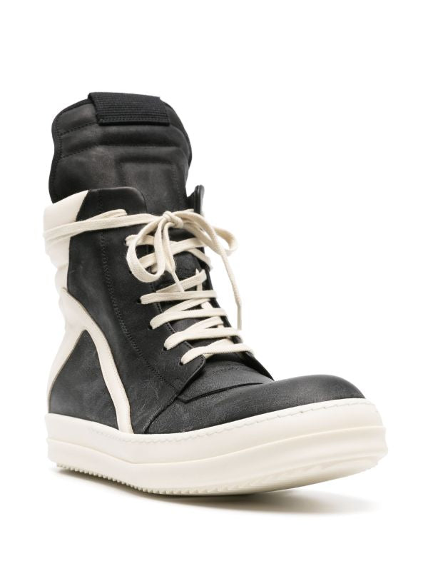 Rick Owen Geobasket high-top leather sneakers
