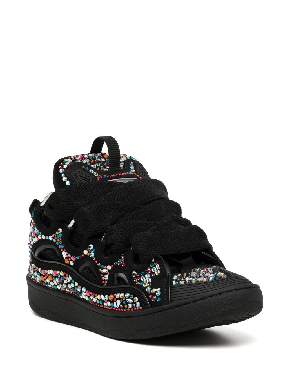 Lanvin Curb suede trim sneakers (rhinestone)