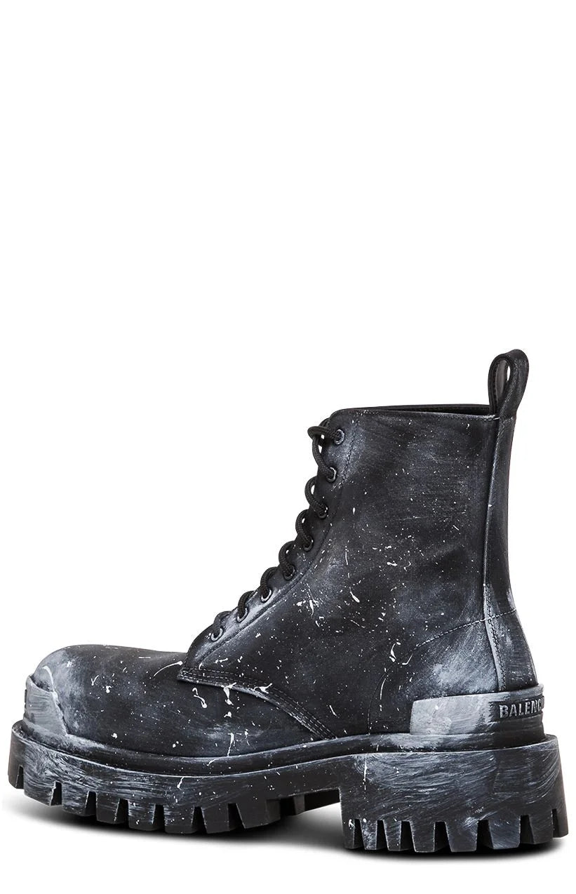 Balenciaga combat strike painted effect boots