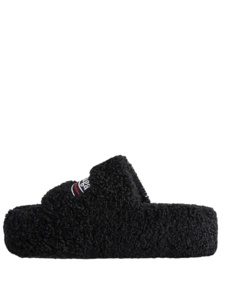Balenciaga Furry platform slides