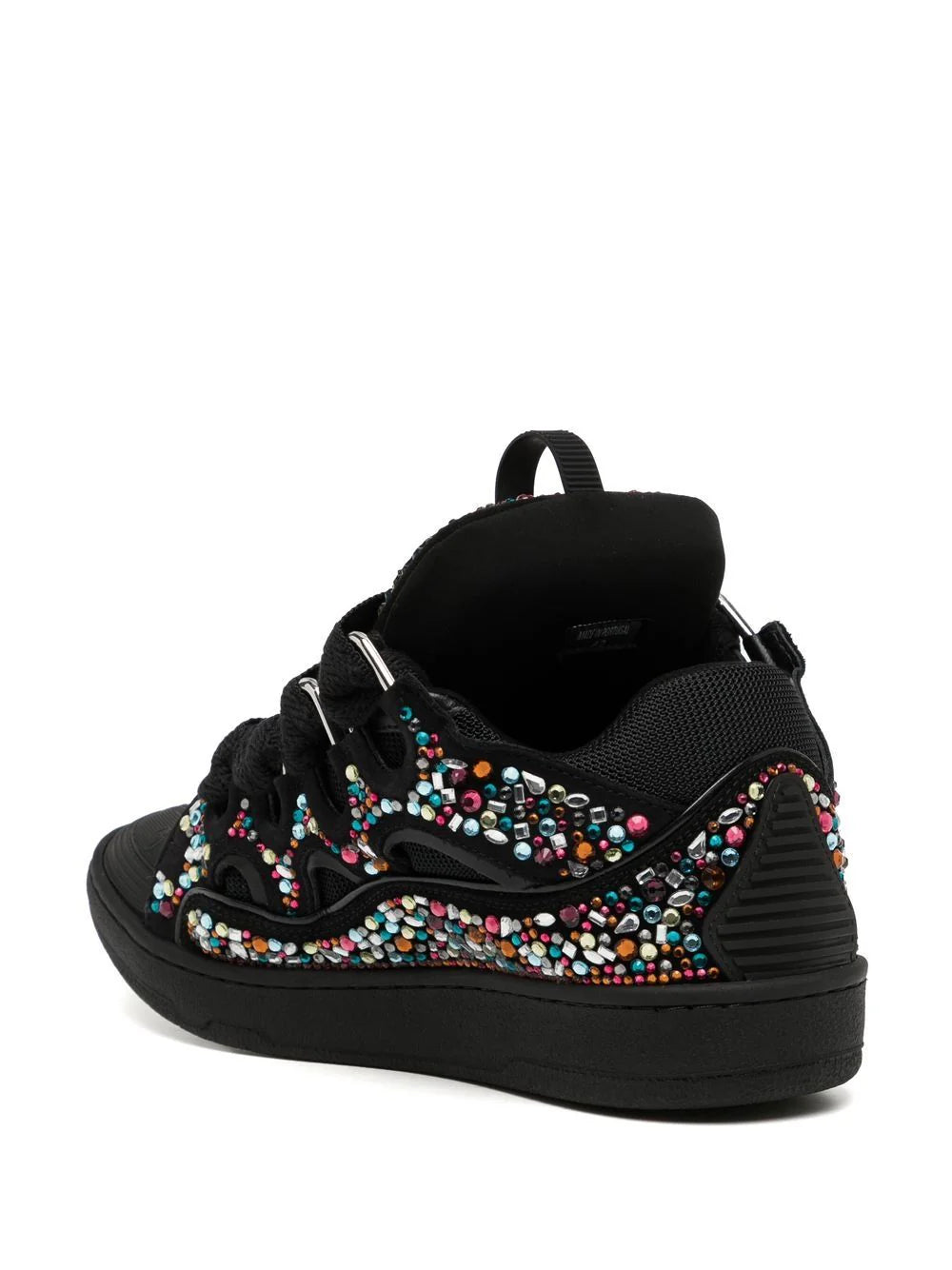 Lanvin Curb suede trim sneakers (rhinestone)