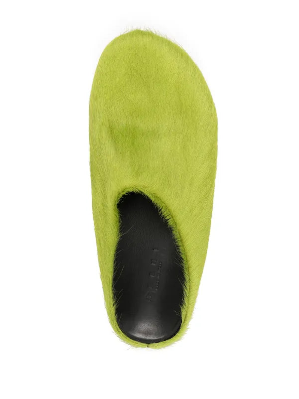 Marni Fussbet Sabot calf-hair slippers