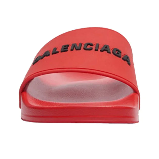 Balenciaga logo-embossed pool slides