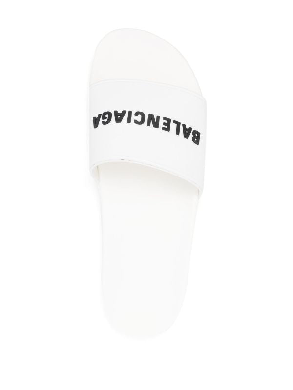 Balenciaga logo-embossed pool slides