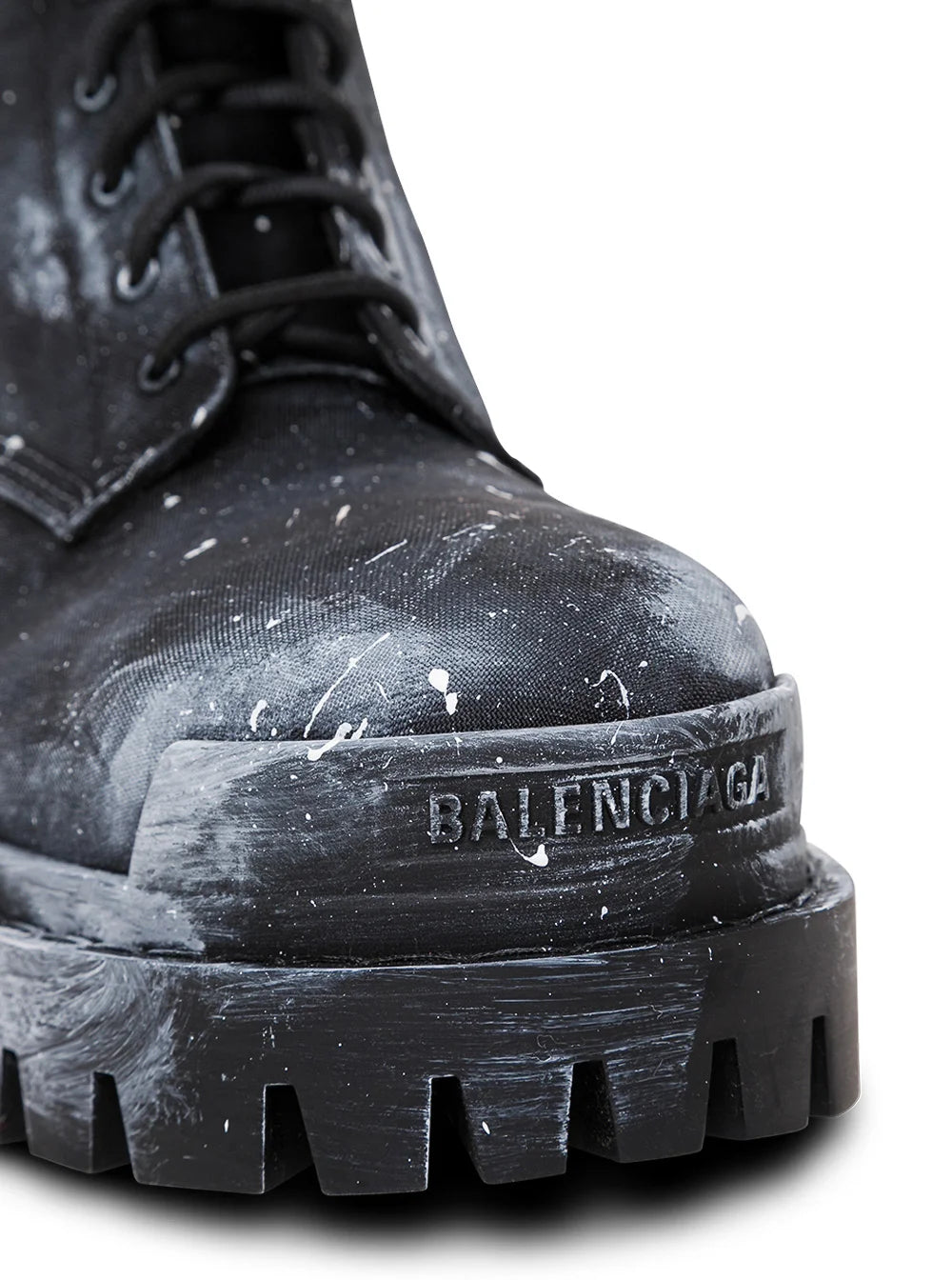 Balenciaga combat strike painted effect boots