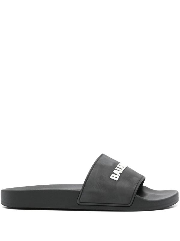 Balenciaga logo-embossed pool slides