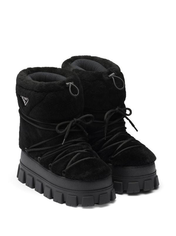 Prada shearling après ski boots