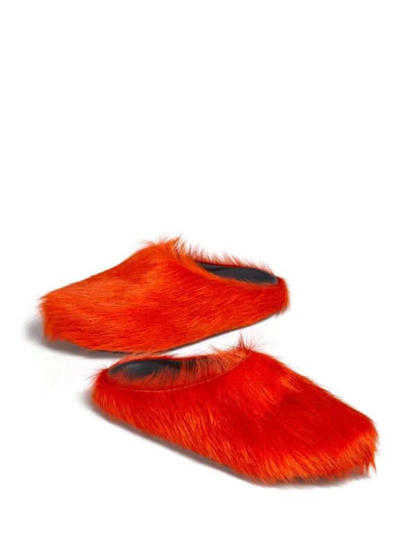 Marni Fussbet Sabot calf-hair slippers