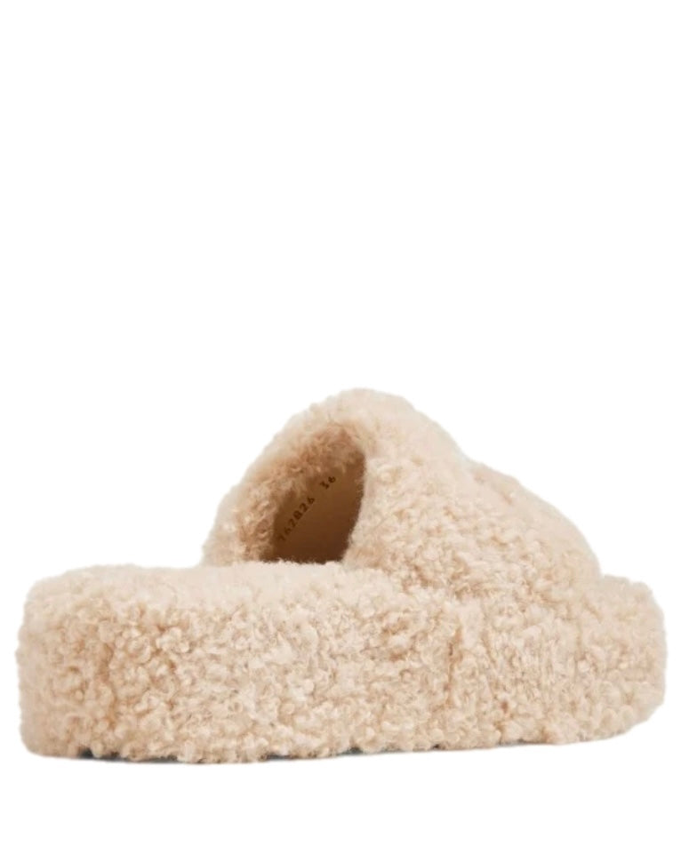 Balenciaga Furry platform slides