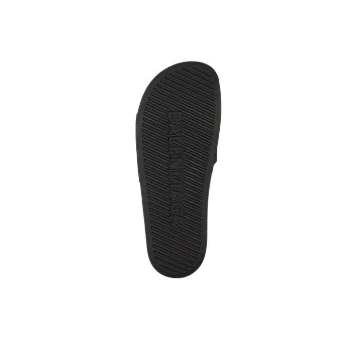 Balenciaga logo-embossed pool slides