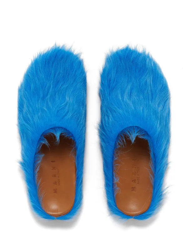 Marni Fussbet Sabot calf-hair slippers