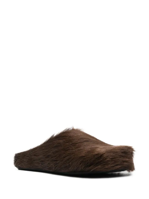 Marni Fussbet Sabot calf-hair slippers