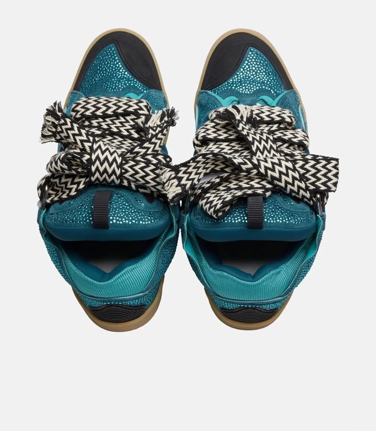 Lanvin Curb suede trim sneakers (rhinestone)