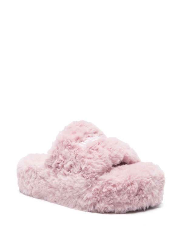 Balenciaga Furry platform slides