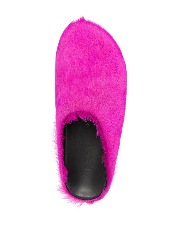 Marni Fussbet Sabot calf-hair slippers