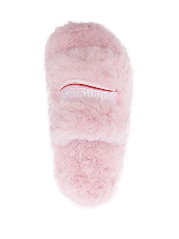 Balenciaga Furry platform slides