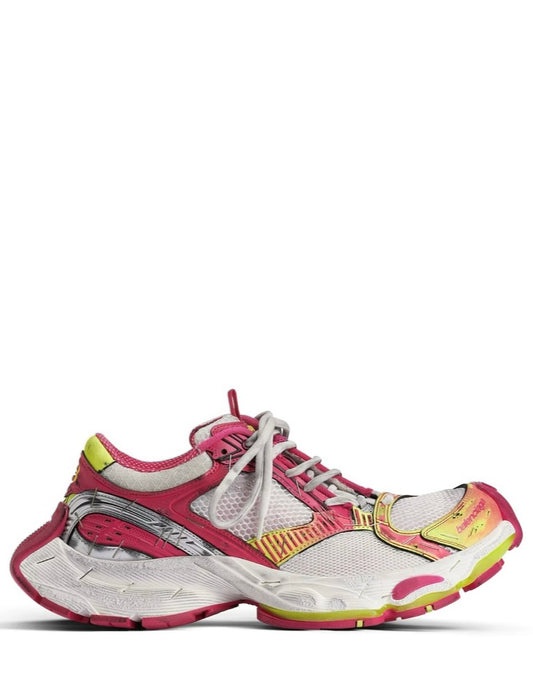 Balenciaga stapler sneaker in white/pink/neon/yellow/silver