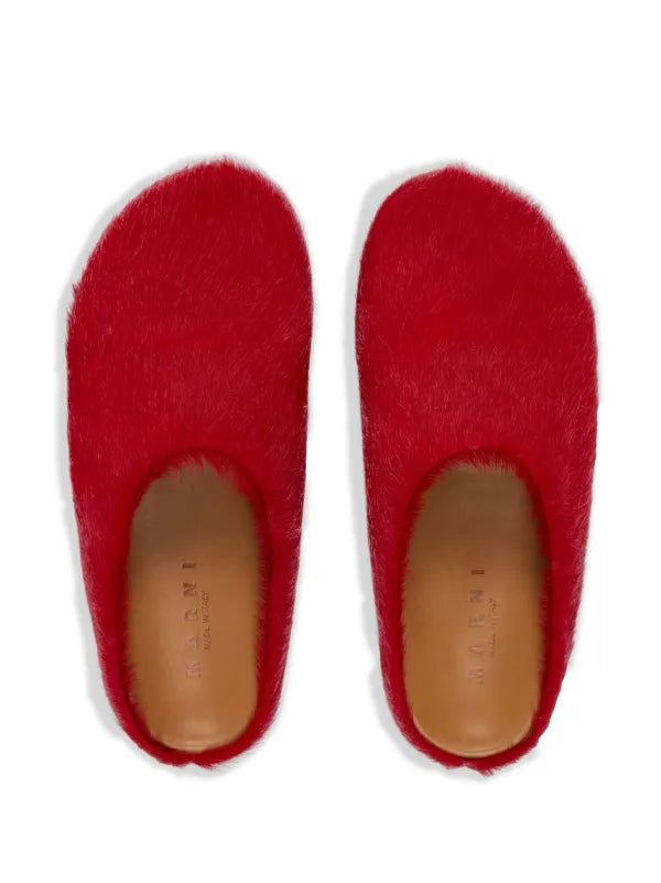 Marni Fussbet Sabot calf-hair slippers