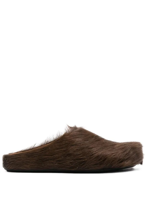 Marni Fussbet Sabot calf-hair slippers