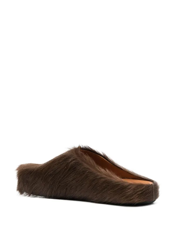 Marni Fussbet Sabot calf-hair slippers