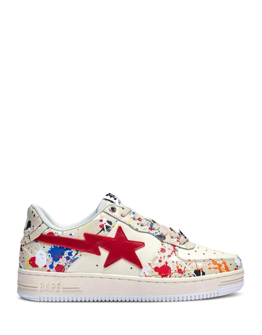 Bape Bapesta Low “Paint Splatter - Ivory”