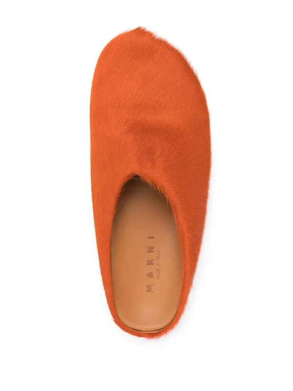Marni Fussbet Sabot calf-hair slippers
