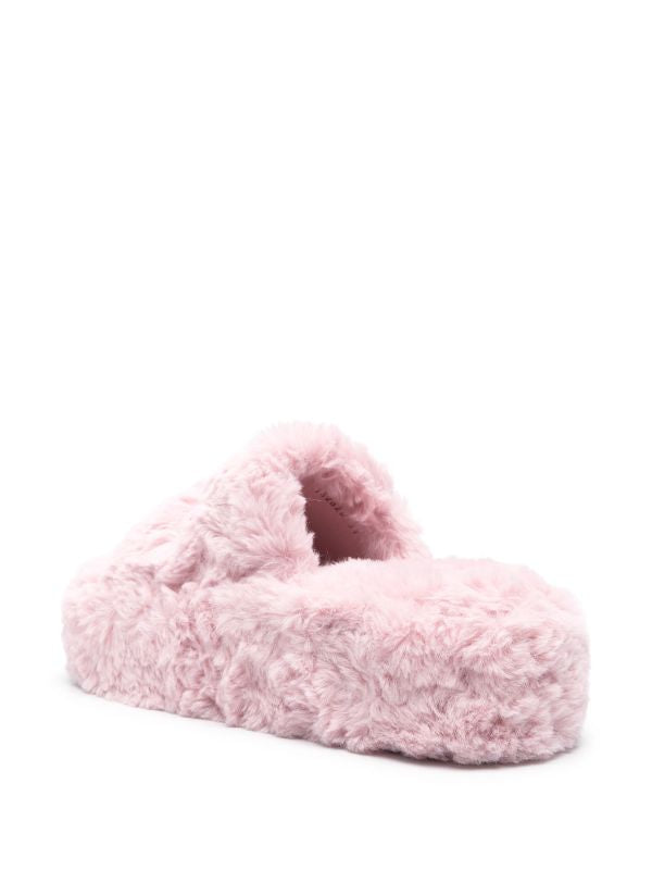 Balenciaga Furry platform slides