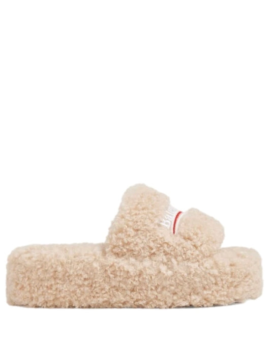 Balenciaga Furry platform slides