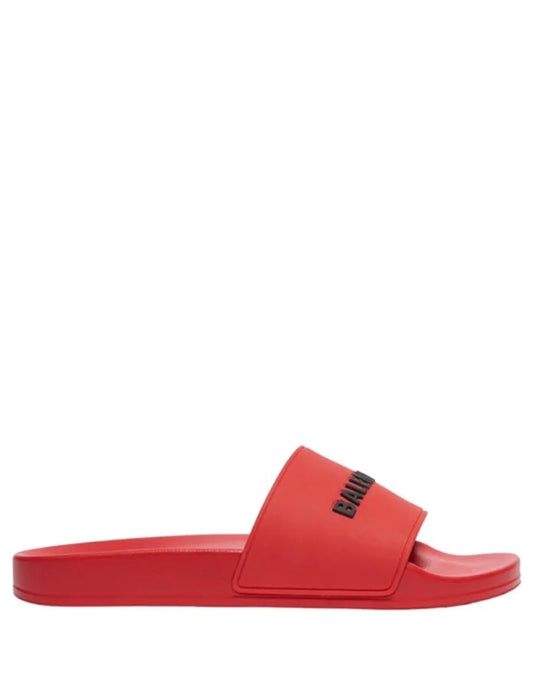 Balenciaga logo-embossed pool slides
