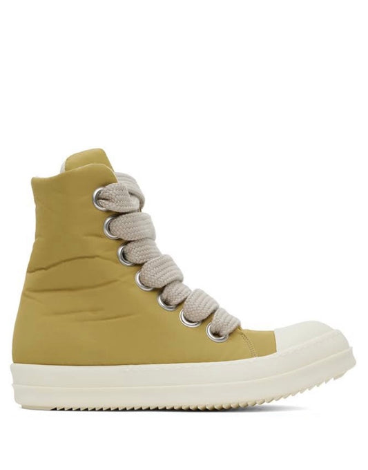 Rick Owen DRKSHDW Yellow Jumbo Lace Puffer Sneakers