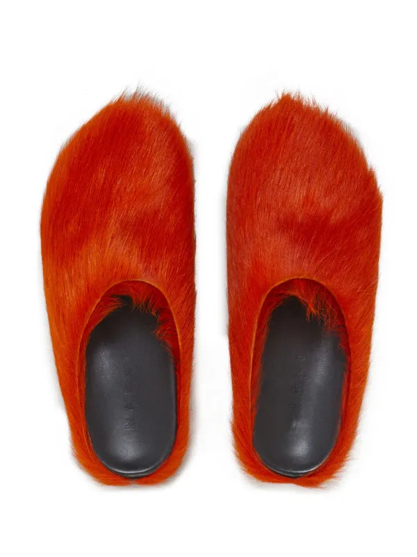 Marni Fussbet Sabot calf-hair slippers