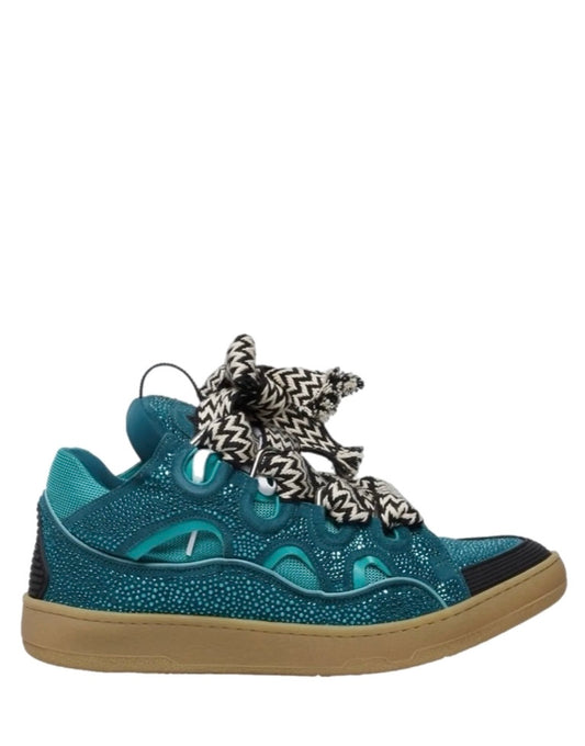 Lanvin Curb suede trim sneakers (rhinestone)