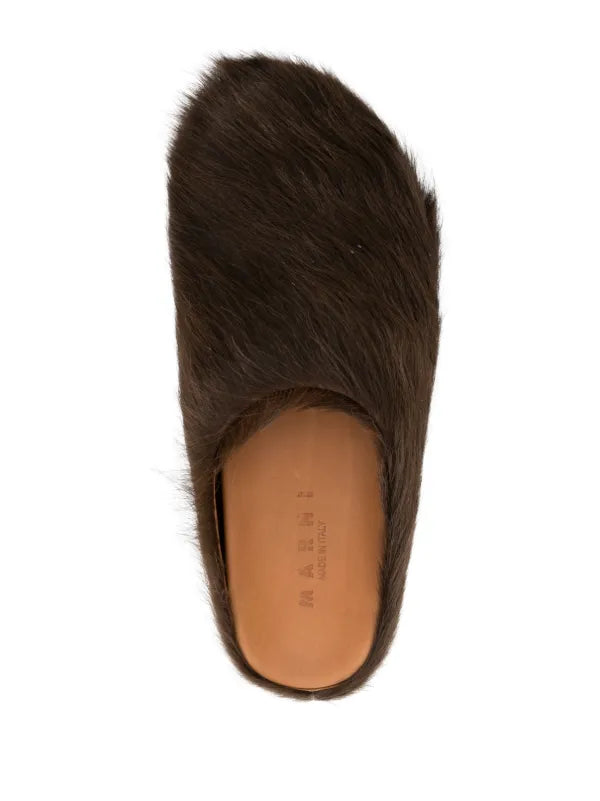 Marni Fussbet Sabot calf-hair slippers