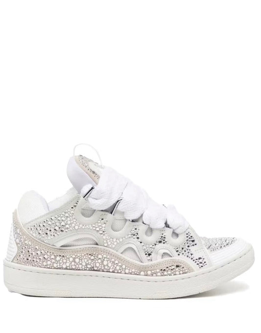 Lanvin Curb suede trim sneakers (rhinestone)